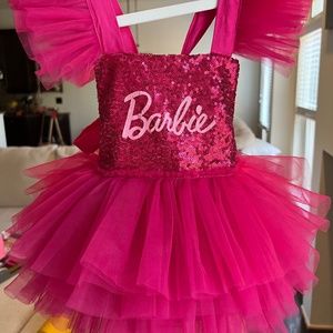 Toddler Pink Barbie Sequin Tutu Birthday Dress (18-24 month)